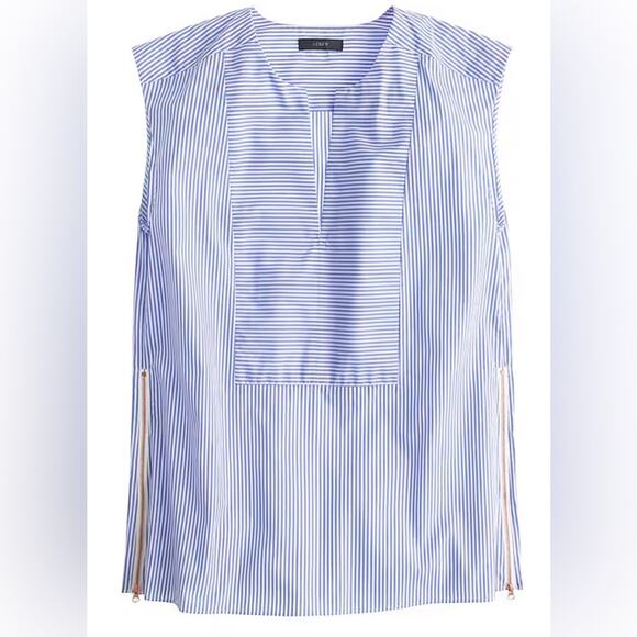 J.crew Sleeveless side-zip top in stripe women’s size 00 - Picture 1 of 5